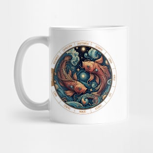 ZODIAC Pisces - Astrological PISCES - PISCES - ZODIAC sign - Van Gogh style - 4 Mug